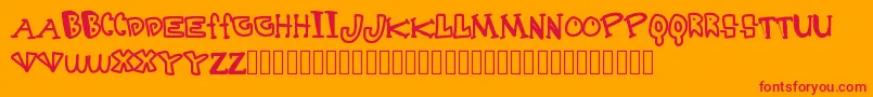Destruction Font – Red Fonts on Orange Background