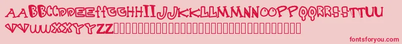Destruction Font – Red Fonts on Pink Background
