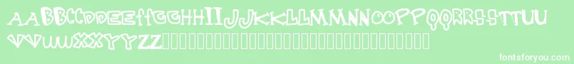 Destruction Font – White Fonts on Green Background