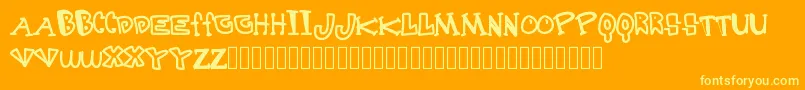 Destruction Font – Yellow Fonts on Orange Background