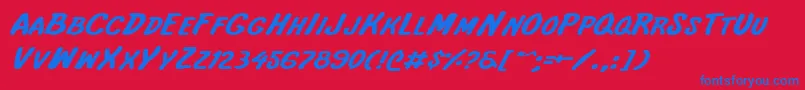 Intshe Font – Blue Fonts on Red Background