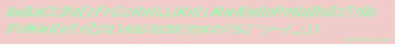 Intshe Font – Green Fonts on Pink Background