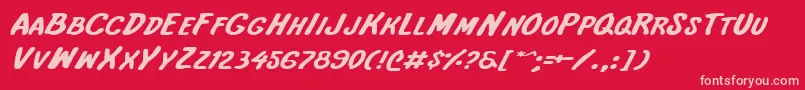 Intshe Font – Pink Fonts on Red Background