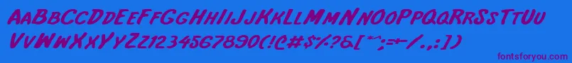 Intshe Font – Purple Fonts on Blue Background