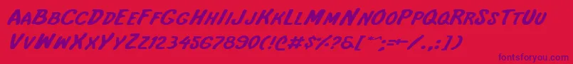 Intshe Font – Purple Fonts on Red Background
