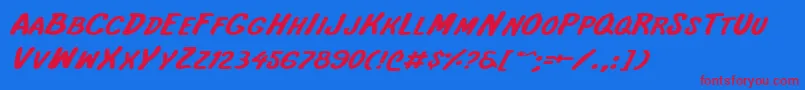 Intshe Font – Red Fonts on Blue Background