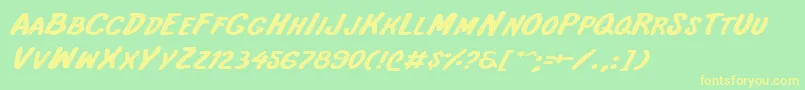 Intshe Font – Yellow Fonts on Green Background