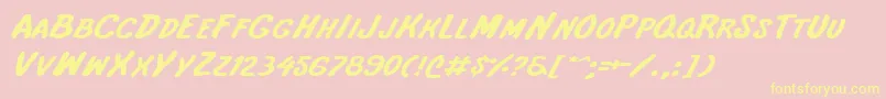 Intshe Font – Yellow Fonts on Pink Background