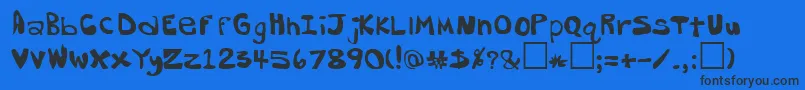 DorkButtRegular Font – Black Fonts on Blue Background