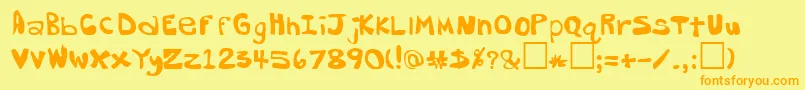 DorkButtRegular Font – Orange Fonts on Yellow Background