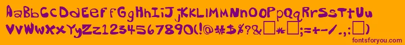 More about DorkButtRegular Font DorkButtRegular Font – Purple Fonts on Orange Background
