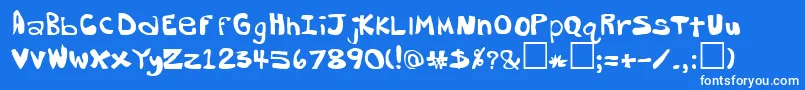 DorkButtRegular Font – White Fonts on Blue Background