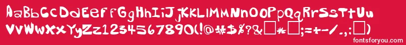 DorkButtRegular Font – White Fonts on Red Background