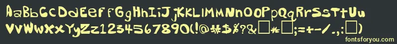 DorkButtRegular Font – Yellow Fonts on Black Background