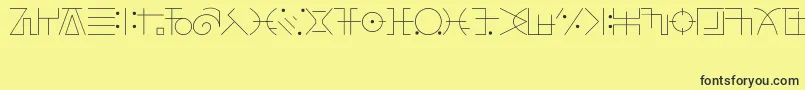 Fonte FringeObserverFont – fontes pretas em um fundo amarelo