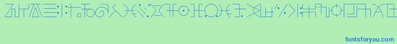 Шрифт FringeObserverFont – синие шрифты на зелёном фоне