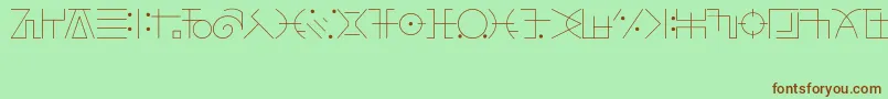 Fonte FringeObserverFont – fontes marrons em um fundo verde