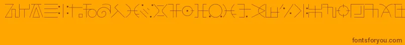 FringeObserverFont-Schriftart – Braune Schriften auf orangefarbenem Hintergrund