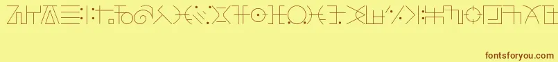 Fonte FringeObserverFont – fontes marrons em um fundo amarelo