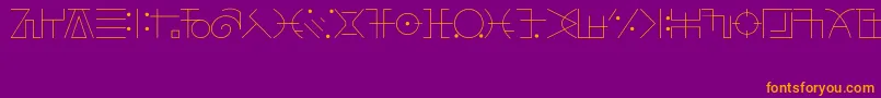 フォントFringeObserverFont – 紫色の背景にオレンジのフォント