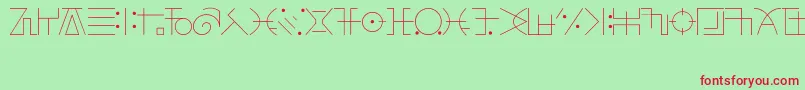 FringeObserverFont-fontti – punaiset fontit vihreällä taustalla