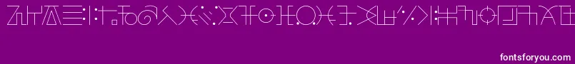 FringeObserverFont-fontti – valkoiset fontit violetilla taustalla