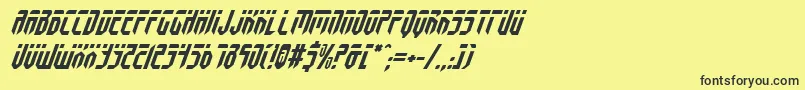 フォントFedyralItalic – 黒い文字の黄色い背景