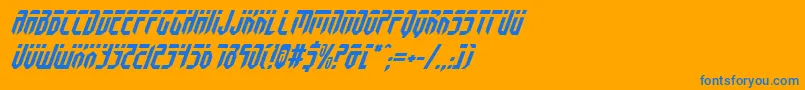 フォントFedyralItalic – オレンジの背景に青い文字