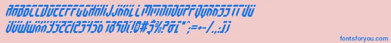 FedyralItalic-Schriftart – Blaue Schriften auf rosa Hintergrund