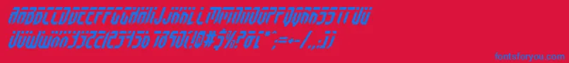 フォントFedyralItalic – 赤い背景に青い文字