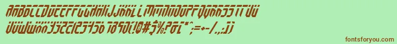 Fonte FedyralItalic – fontes marrons em um fundo verde