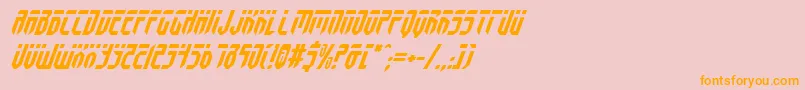 フォントFedyralItalic – オレンジの文字がピンクの背景にあります。