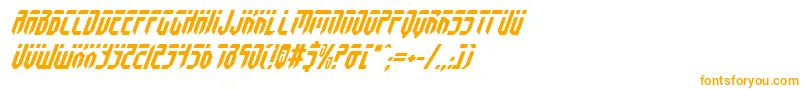 フォントFedyralItalic – 白い背景にオレンジのフォント