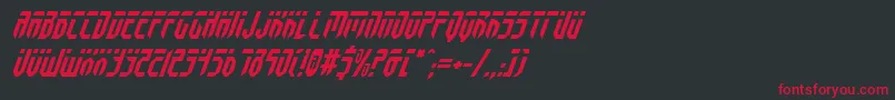 FedyralItalic-fontti – punaiset fontit mustalla taustalla