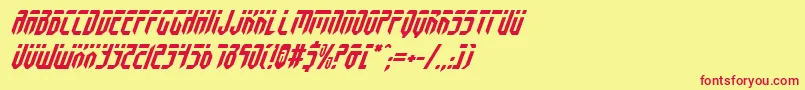 フォントFedyralItalic – 赤い文字の黄色い背景