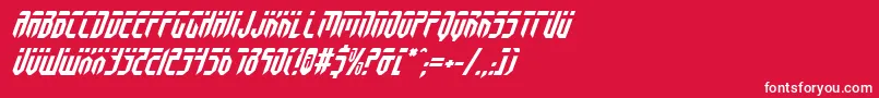 フォントFedyralItalic – 赤い背景に白い文字