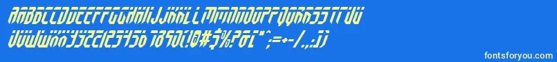 フォントFedyralItalic – 黄色の文字、青い背景