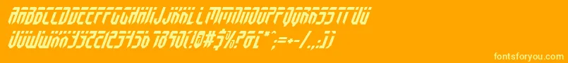 FedyralItalic-fontti – keltaiset fontit oranssilla taustalla