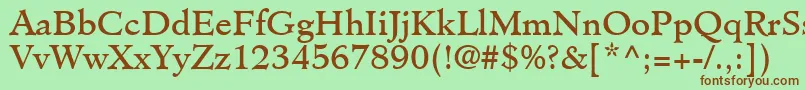 ClericSsi-fontti – ruskeat fontit vihreällä taustalla