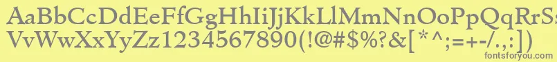 ClericSsi-fontti – harmaat kirjasimet keltaisella taustalla