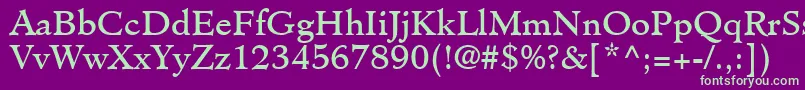フォントClericSsi – 紫の背景に緑のフォント
