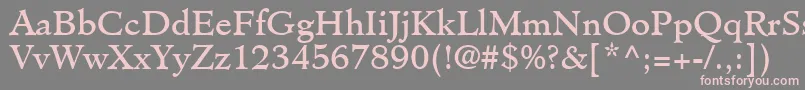 ClericSsi-fontti – vaaleanpunaiset fontit harmaalla taustalla