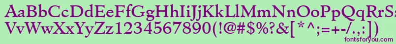 ClericSsi-fontti – violetit fontit vihreällä taustalla