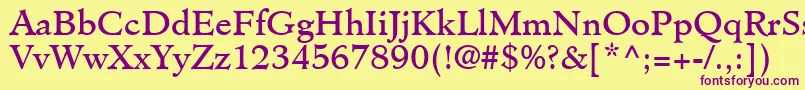Шрифт ClericSsi – фиолетовые шрифты на жёлтом фоне
