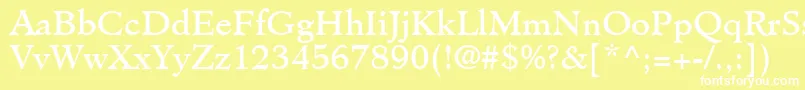 ClericSsi-fontti – valkoiset fontit keltaisella taustalla