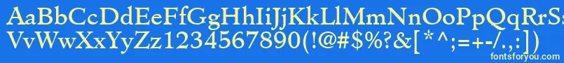 フォントClericSsi – 黄色の文字、青い背景