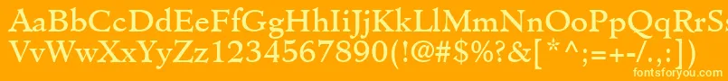 Шрифт ClericSsi – жёлтые шрифты на оранжевом фоне