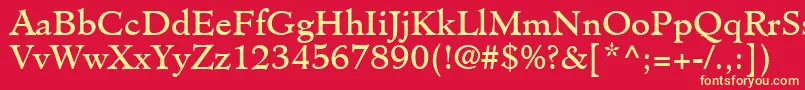 Шрифт ClericSsi – жёлтые шрифты на красном фоне