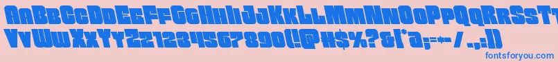 Funkmachineleft Font – Blue Fonts on Pink Background