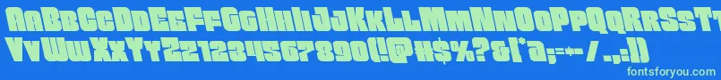 Funkmachineleft Font – Green Fonts on Blue Background